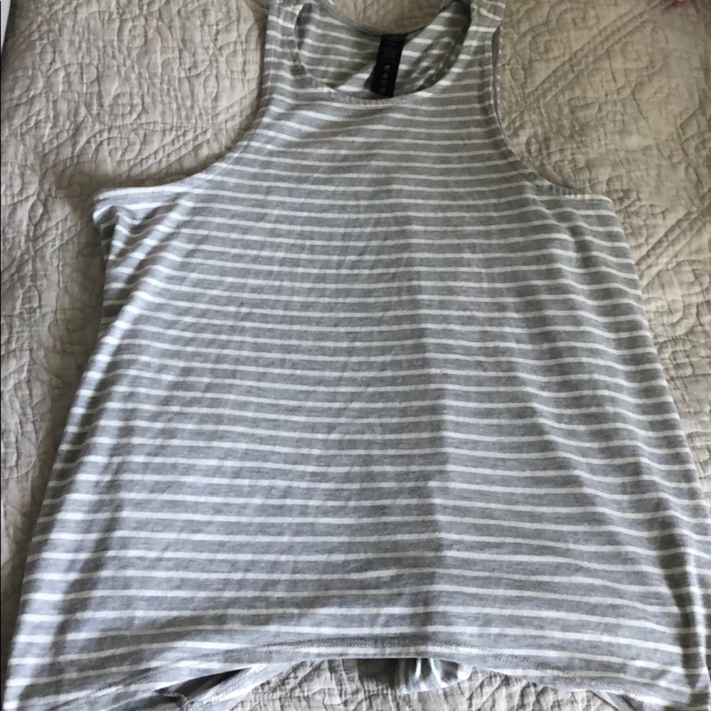 Yogalicious Open Backed Striped Top